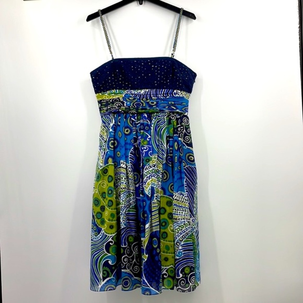Anne Klein eyelet beaded strap silk blend sundress dress Size 8